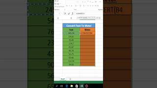 Convert Foot to Meter in Ms Excel  Smart Tips amp Tricks excel tricks trending viral shorts [upl. by Cohe]