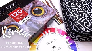 ARTEZA  Pencil Case amp Colored Pencils 120 Set  REVIEW [upl. by Salomo]