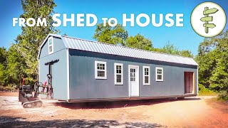 Family of 6 Living in a SHED Converted Into a Tiny Home amp Homesteading [upl. by Nagear800]