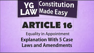 Article 16  Constitution of India [upl. by Noissap546]