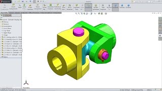 Solidworks tutorial  Design and Assembly of Universal joint in Solidworks [upl. by Ahtinak161]