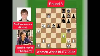 Janelle Mae Frayna beats Russian Chess Master Women World Blitz 2022 [upl. by Kitrak]