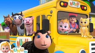 Wheels On The Bus Animal Song For Toddlers  More Nursery Rhymes amp Kids Songs  NuNu Tv [upl. by Waldman]