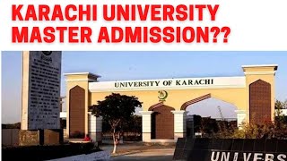 University of Karachi Master AdmissionKarachi University Master Admission [upl. by Eradis]