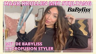 HAAR KRULLEN MET EEN STIJLTANG  Babyliss Hydrofusion stijltang testen  Larissa Bruin [upl. by Adnoyek]