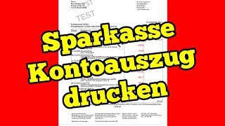 Sparkasse Kontoauszug drucken online herunterladen Anleitung [upl. by Nylirehc]