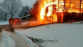 Newark Ohio Fire Department Barn Fire on Licking Springs Road Command View with Radio Traffic [upl. by Ettelocin]