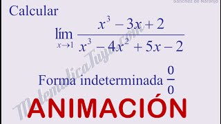 Límite con indeterminación 00 con polinomios Factorizar con Ruffini [upl. by Jenesia]