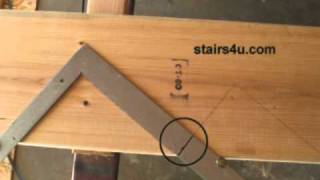 Framing Square Stair Layout Tread Mark  Stairway Construction Tips [upl. by Isnan]