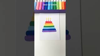 Rainbow Cake Easy Drawing Idea shorts [upl. by Yedoc528]