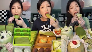 20 Minutes Asmr Dessert Mukbang Eating Matcha Cake  Mukbang Eating Show💗🍰🧁 [upl. by Elianora727]