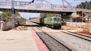 3 back to back Electric Loco Action in Hubballi Bengaluru Line [upl. by Lyrak]