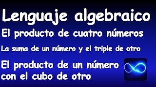 65 LENGUAJE ALGEBRAICO Expresar usando variables [upl. by Yecaw]