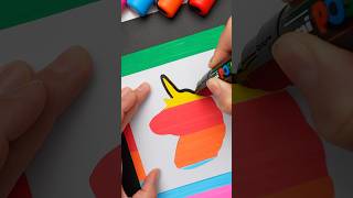 Easy Rainbow Unicorn Art Idea shorts creative [upl. by Ailelc709]