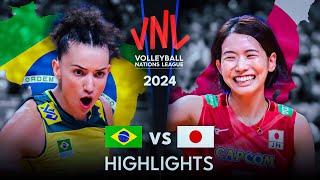 🇧🇷 BRAZIL vs JAPAN 🇯🇵  Highlights  Womens VNL 2024 [upl. by Nanfa606]