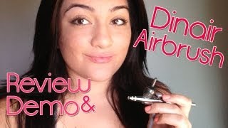 Dinair Airbrush Makeup DEMO  REVIEW ON ACNE SKIN [upl. by Einnos614]