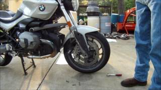 R1200R Front Wheel Removal [upl. by Acsot]