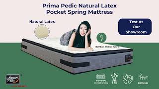 Sleepy Night Prima Pedic Natural Latex Pillow Top Pocket Spring Mattress at Sleep Space Singapore [upl. by Haikezeh]