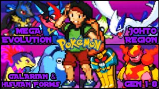 Pokemon gba rom hacks With Mega Evolution Johto Region Gen 18 amp More [upl. by Ihana]