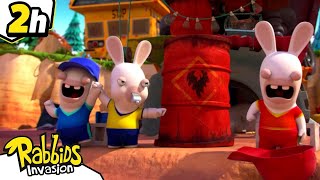 Let the Rabbidbowl Begins  RABBIDS INVASION  2H New compilation  Cartoon for Kids [upl. by Gun]