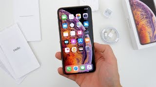 iPhone XS Max Unboxing amp First Impressions Gold 64GB [upl. by Nneb]