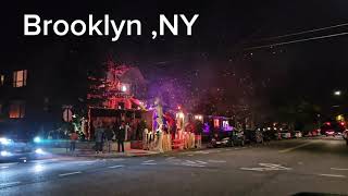 BROOKLYN NYC NIGHT DRIVING 4K Dyker Heights Area [upl. by Adliw]