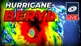 Destructive Hurricane Beryl reaches the Windward Islands  Live Coverage [upl. by Myrlene]