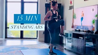 15 MIN STANDING ABS WORKOUT with weights [upl. by Fleur]