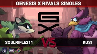 Genesis X Rivals 1  Losers Finals  Soulrifle211 Vs Kusi [upl. by Ilario]