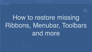 How to restore missing toolbars In AutoCAD [upl. by Nnoj679]