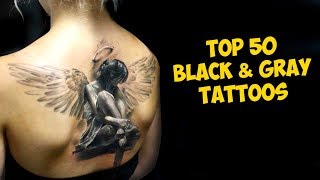 TOP 50 The Most Powerful Black and Gray Tattoos Ever [upl. by Elnore]