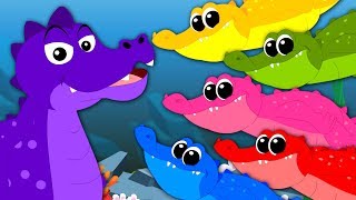 Five Crocodiles Went Swimming One Day  Nursery Rhymes  Kids Colors Songs  Baby Rhymes [upl. by Blumenfeld]