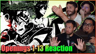 REACTING TO ALL THE BLACK CLOVER OPENINGS [upl. by Syned]