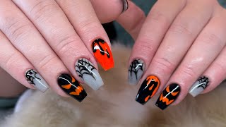 Watch Me Work Acrylic Backfill  Easy Halloween Nail Art [upl. by Goodson]