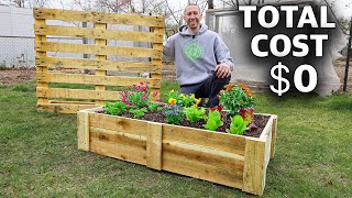 How to Build a Mini RAISED BED Using ONE PALLET FREE Backyard Gardening [upl. by Bollen775]