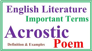 Acrostics  What is acrostic poem  How to write Acrostic Poem  English literature Literary Device [upl. by Qifahs331]