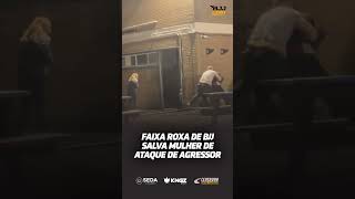 FAIXA ROXA DE JIU JITSU SALVA MULHER DE AT4QUE DE AGRESS0R USANDO O JIU JITSU [upl. by Nilcaj]