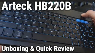 Arteck HB220B Review  Universal Backlit Keyboard  Cheap Bluetooth Keyboard ⌨️ [upl. by Auhoj975]