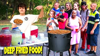 Deep Frying Delicious Carnival Foods To Feed The Homeless [upl. by Yraccaz]