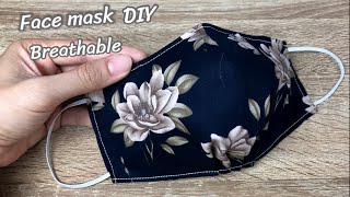 DIY Breathable face mask  วิธีทำหน้ากากผ้า หายใจสะดวก [upl. by Oria]