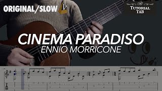 Cinema Paradiso  Ennio Morricone Fingerstyle Tutorial with TAB [upl. by Eelah]