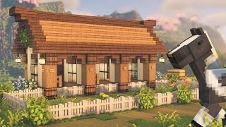 Minecraft 🐴Horse Stable Tutorial🌼Mizuno Texture Pack [upl. by Ardnahcal]