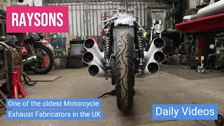 One of Englands Oldest Exhaust Fabricators moto caferacer motorcycle bike custom vintage [upl. by Eicam]