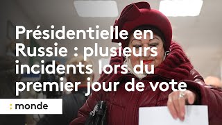 Présidentielle en Russie  plusieurs incidents lors du premier jour de vote [upl. by Dawkins669]