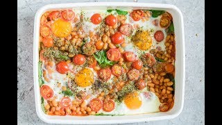 Beanz Baked Eggs With Spinach amp Tomato [upl. by Misha]