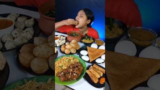 Golgappa  Pani Puri  And Momos Eating Challenge  Manchurian  Indian Street Food Mukbang shorts [upl. by Webber]