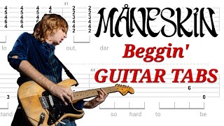 Måneskin  Beggin GUITAR TABS  Cover  Tutorial  Lesson [upl. by Itsirc]