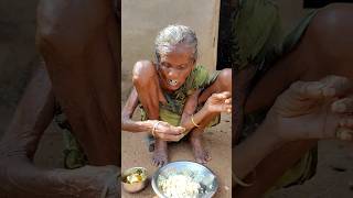 100 year old widow grandma eating EGG CURRY with rice Village lifestyle [upl. by Yves]