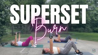 45 MIN Full Body Superset Burn  Weight loss Muscle Building Workout [upl. by Eahc]