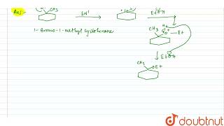 When 1Bromo1methylcyclohexane is heated in ethanol for an extended period of time three prod [upl. by Coumas745]